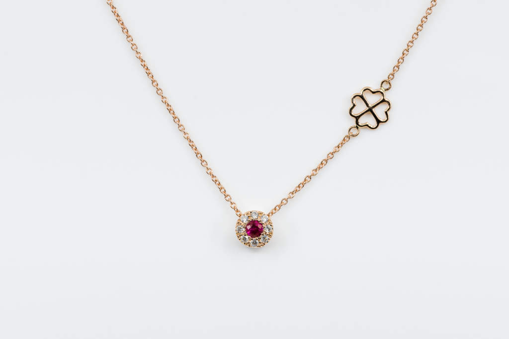 Collana Invisible Petite Rubis Rose - Idea regalo fidanzata oro rosa - Gioielleria Casavola Noci