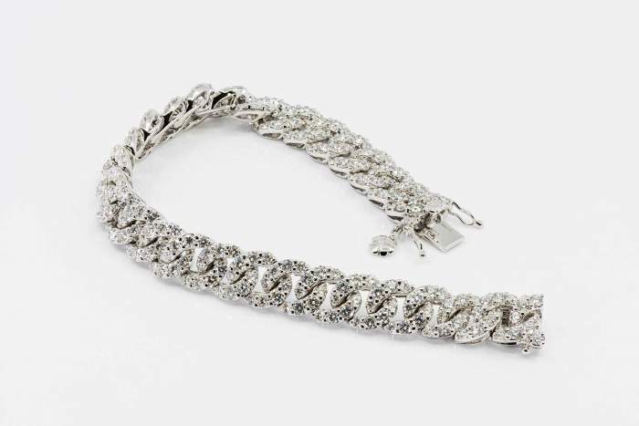 Bracciale groumette oro bianco Prestige - Gioielleria Casavola Noci - cuban link diamonds bracelet