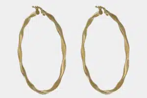Orecchini a cerchio oro giallo intrecciati 5 cm - Gioielleria Casavola di Noci - idee regalo per compleanno 30 anni donna