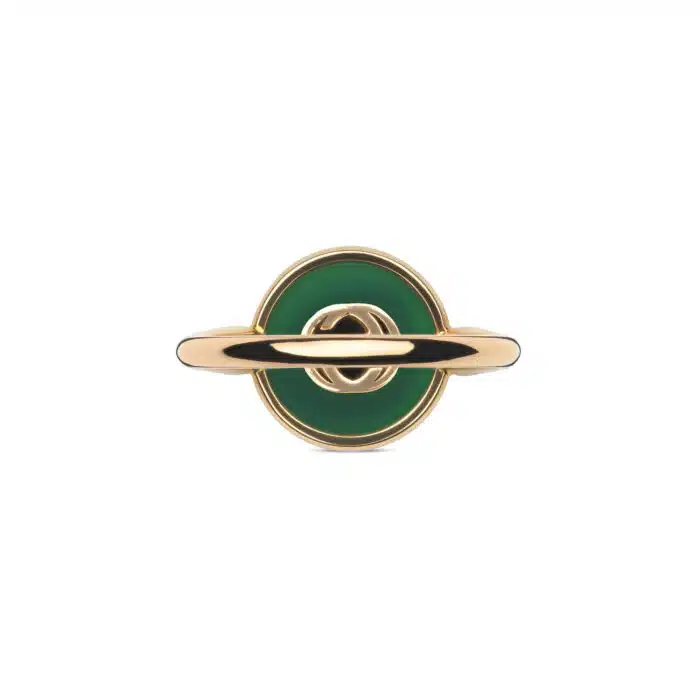 Gucci Interlocking YBC786547002 - Gioielleria Casavola di Noci - anello in oro rosa con agata verde e diamanti - immagine posteriore
