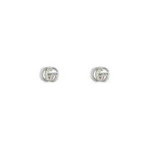Gucci GG Marmont YBD770758001 - Gioielleria Casavola di Noci - orecchini a bottone in argento 925 con doppia G - immagine frontale